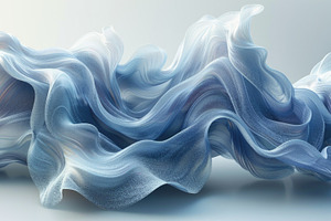 Abstract Flowing Blue Silk Wave Background With Soft Luminous Te, an Abstract Photo by José Manuel Gelpi