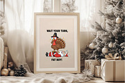 Funny Thanksgiving Turkey and Santa, an Illustration by DreamArtGraphic (Thumbnail 2 of 5)