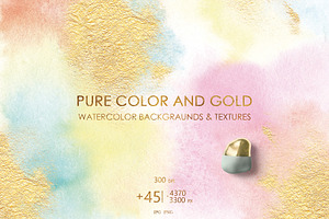 Pastel Watercolor & Gold Textures