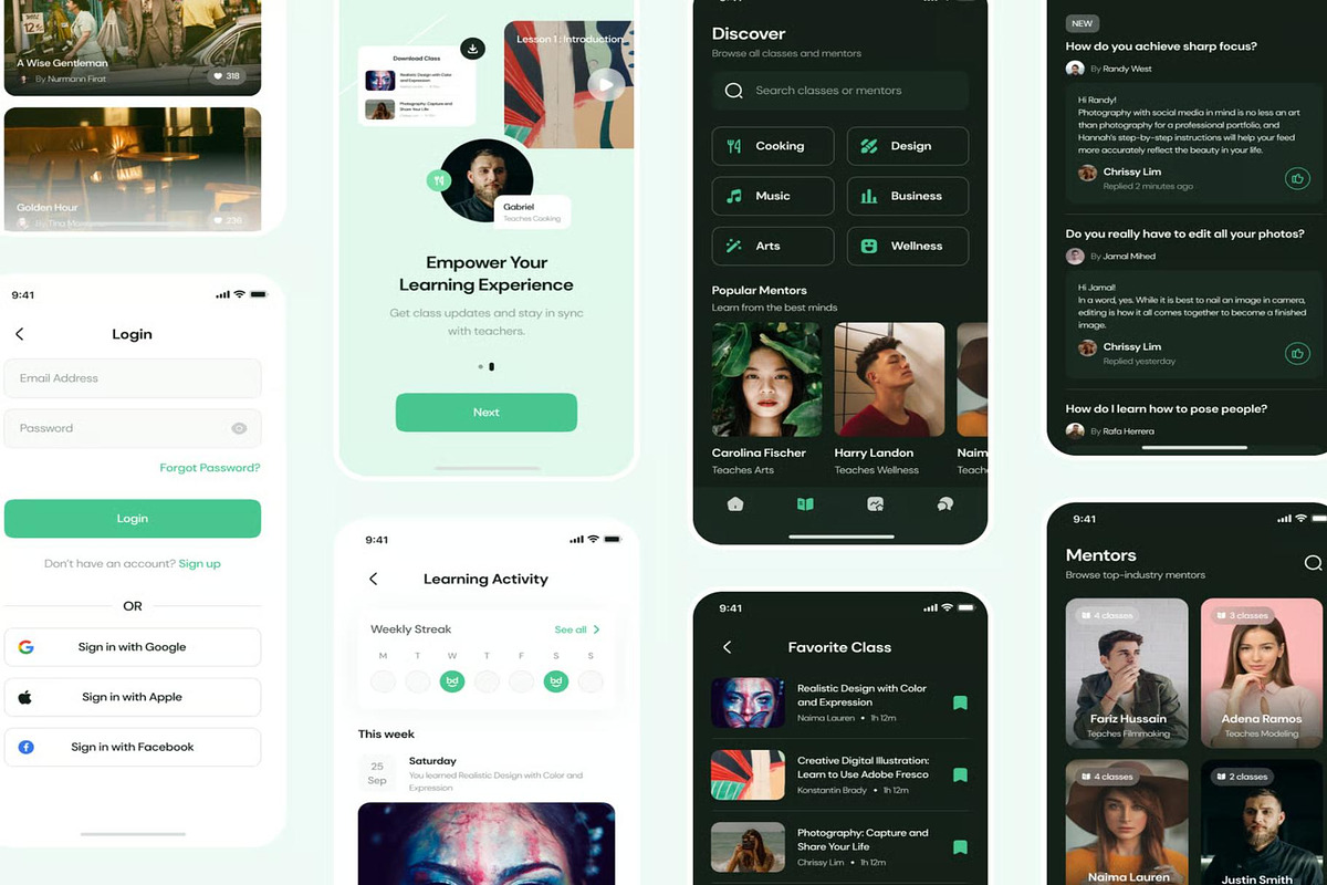 Lambda E-Learning Online Class App, an UI Kit Template by Creative Perspective (Photo 2 of 6)