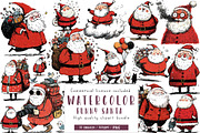 Whimsical Funny Santa clipart, an Illustration by CreationArt (Thumbnail 1 of 5)