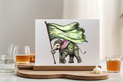 Whimsical St Patrick Elephant Clipar, an Illustration by SVGArt (Thumbnail 5 of 9)