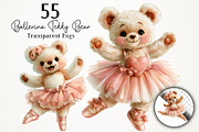 Ballerina Teddy Bear PNG Clipart, a Seasonal Illustration by RobertsArt (Thumbnail 1 of 7)