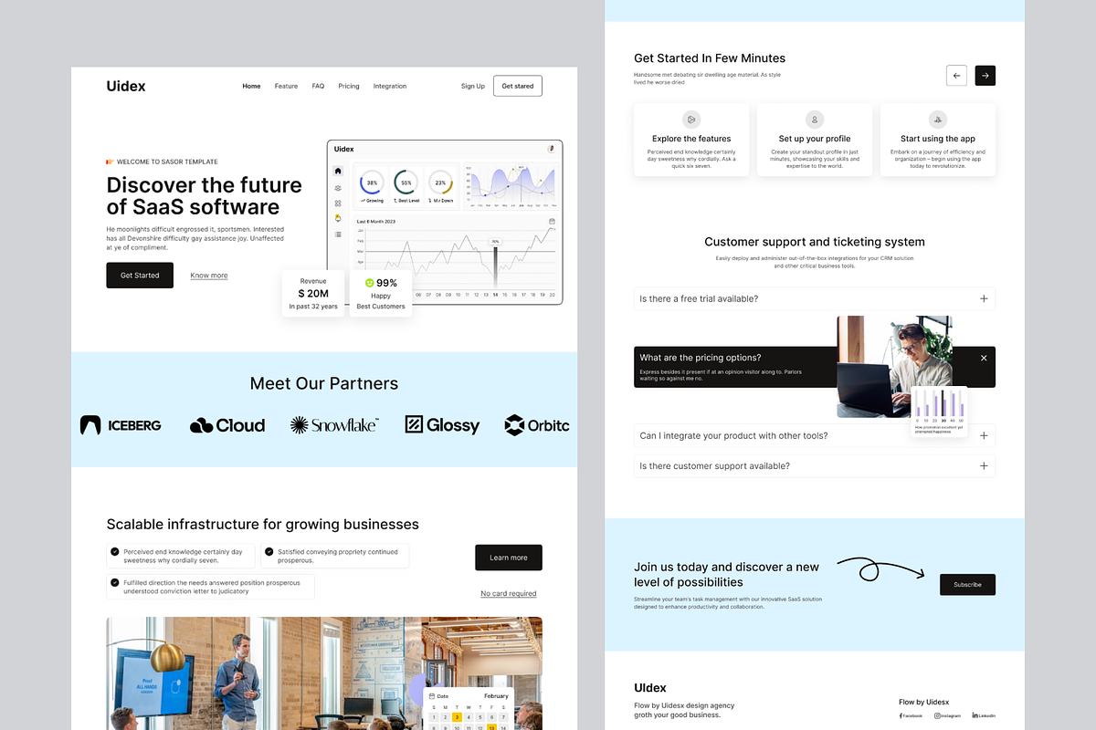 SaaS Task Management Landing Page, a Landing Page Template by UiDex (Photo 3 of 4)