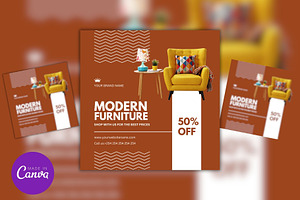 Editable Modern Furniture Sale Flyer