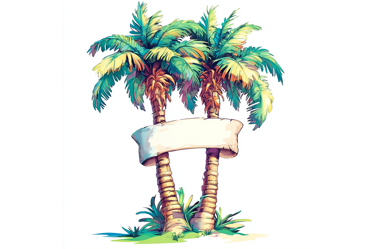 Prompt Tropical Palm Tree Clipart, a Decorative Illustration by Creative design (Photo 5 of 7)