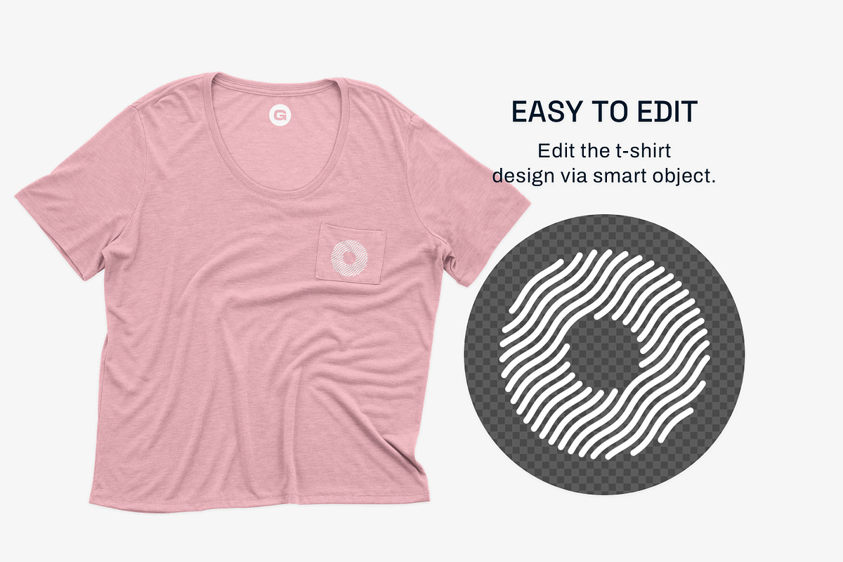 Bella Canvas Flowy Pocket Tee Mockup, a Shirt Mockup by GraphicHero (Photo 4 of 8)