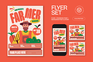 Cream Farmer Insurance Flyer Set, a Flyer Template by graphicook