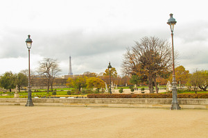 Scenic Tuileries Garden park in Paris with distant Eiffel Tower, a Photo by Pictures for you!!!!!!!!!