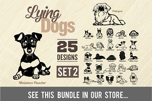 Miniature Pinscher - Lying Dog SVG