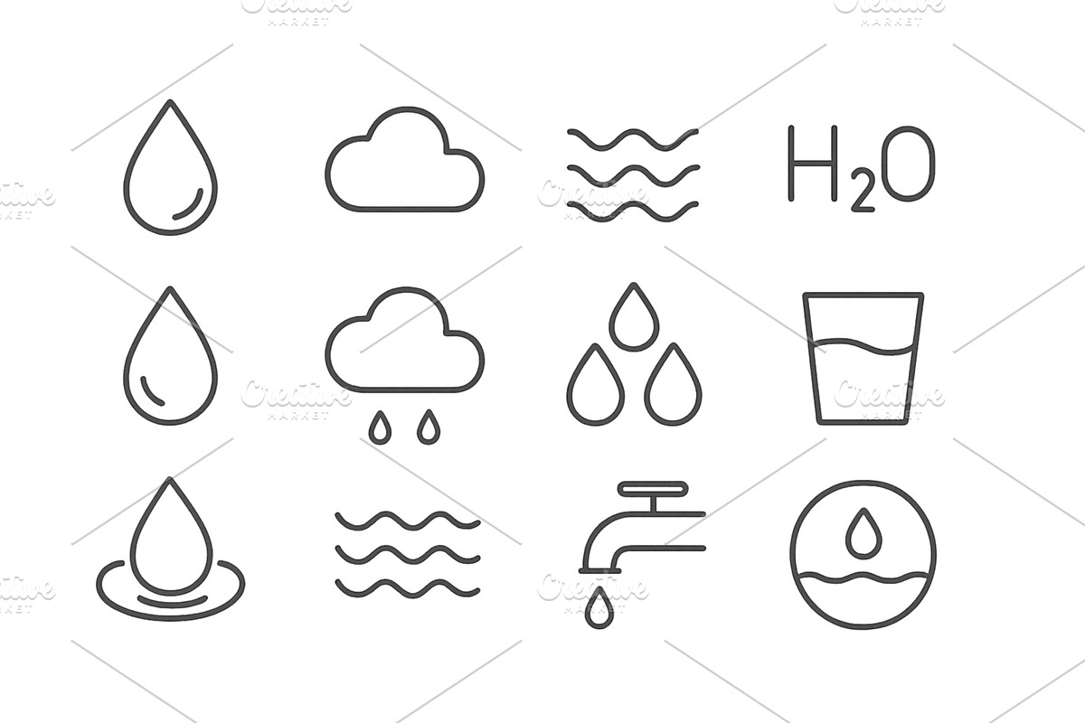 Vector illustration of water symbols, an Illustration by ZinetroN