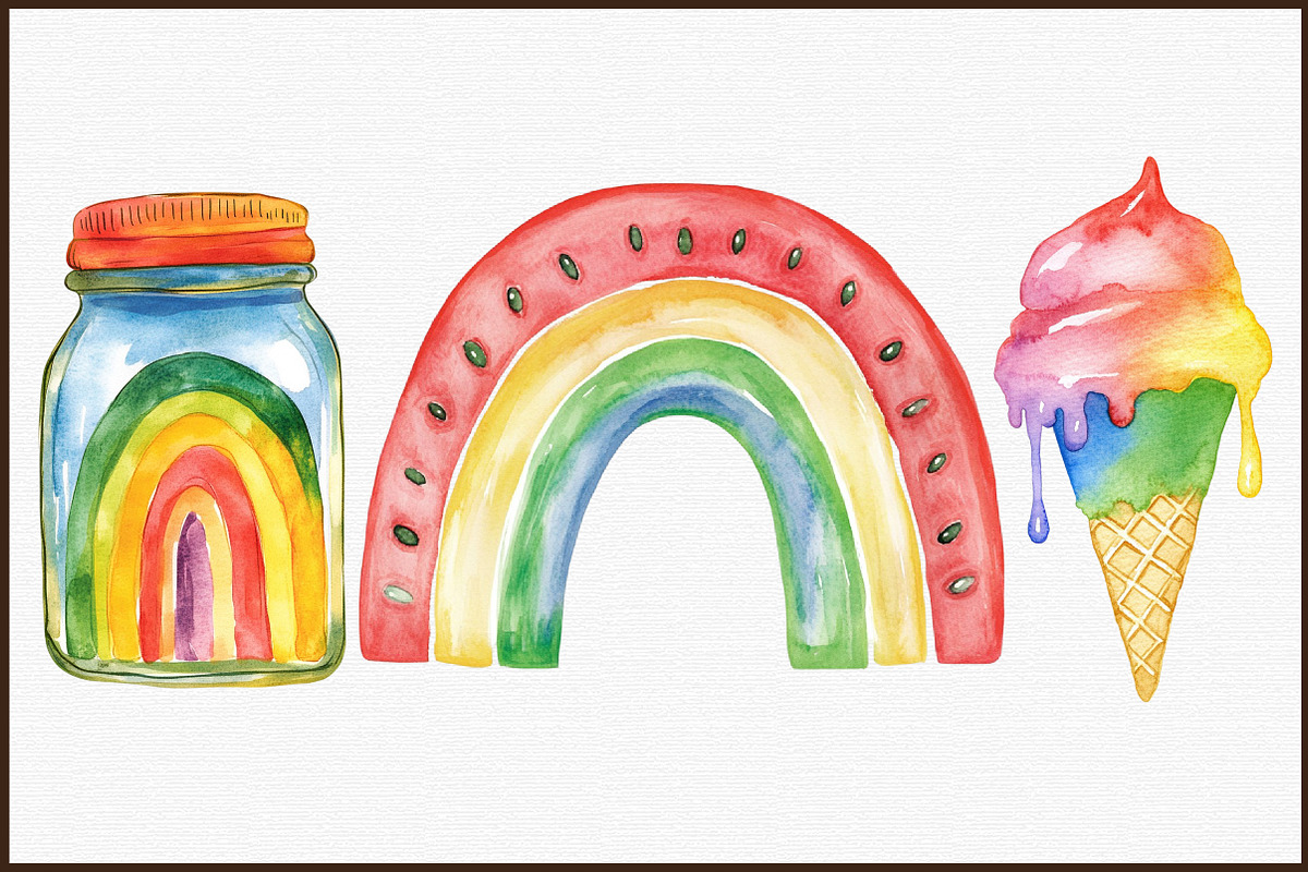 Summer Rainbow Clipart, an Illustration by Sublimation Artist (Photo 3 of 6)