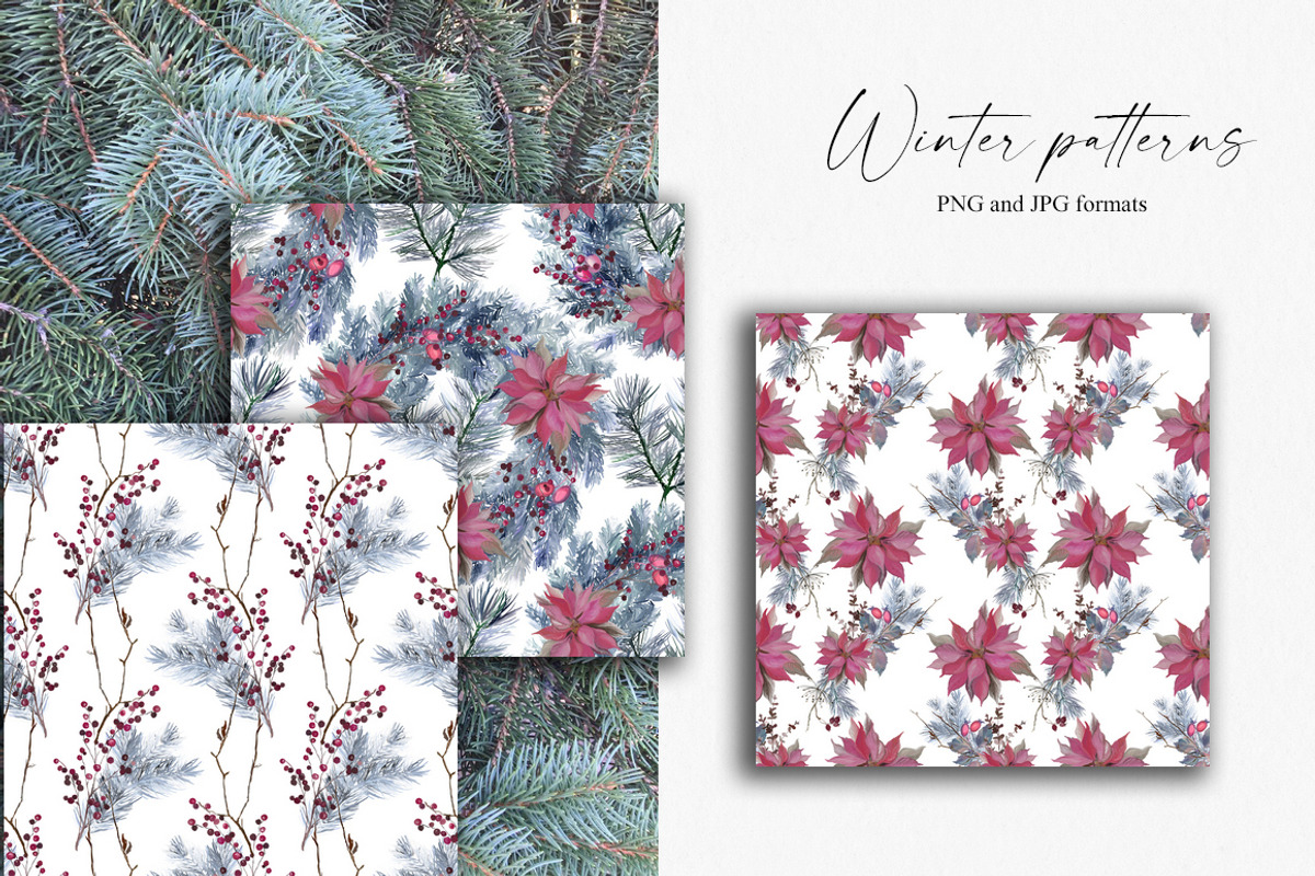 Winter seamless patterns, a Pattern Graphic by Vasmila (Photo 2 of 7)