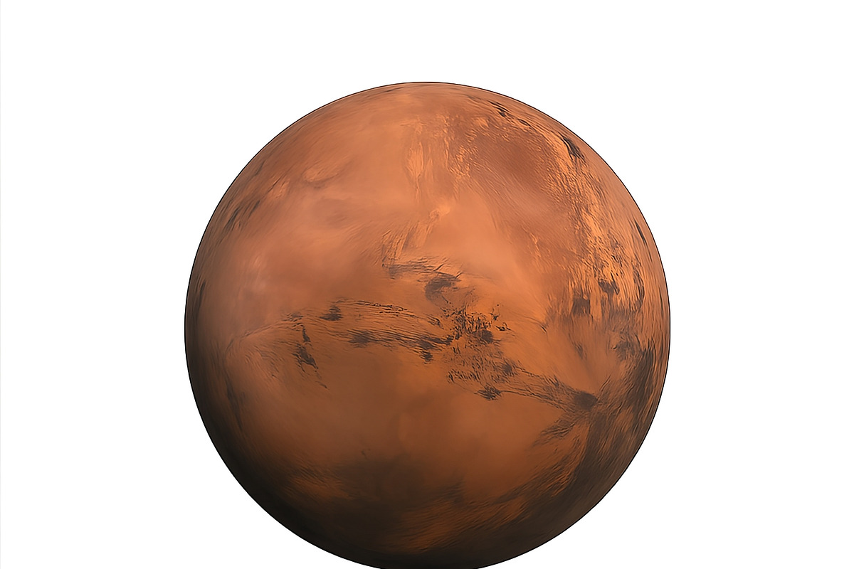 Isolated Mars planet on transparent, an Illustration by Dvoevnore photos