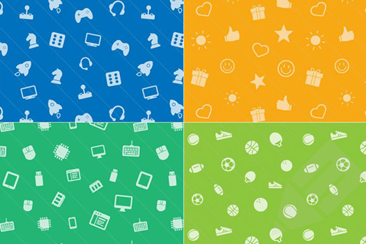 8 Seamless Icon Patterns preview 4