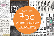 Hand drawn elements bundle, an Object Graphic by Somjai King (Thumbnail 1 of 21)