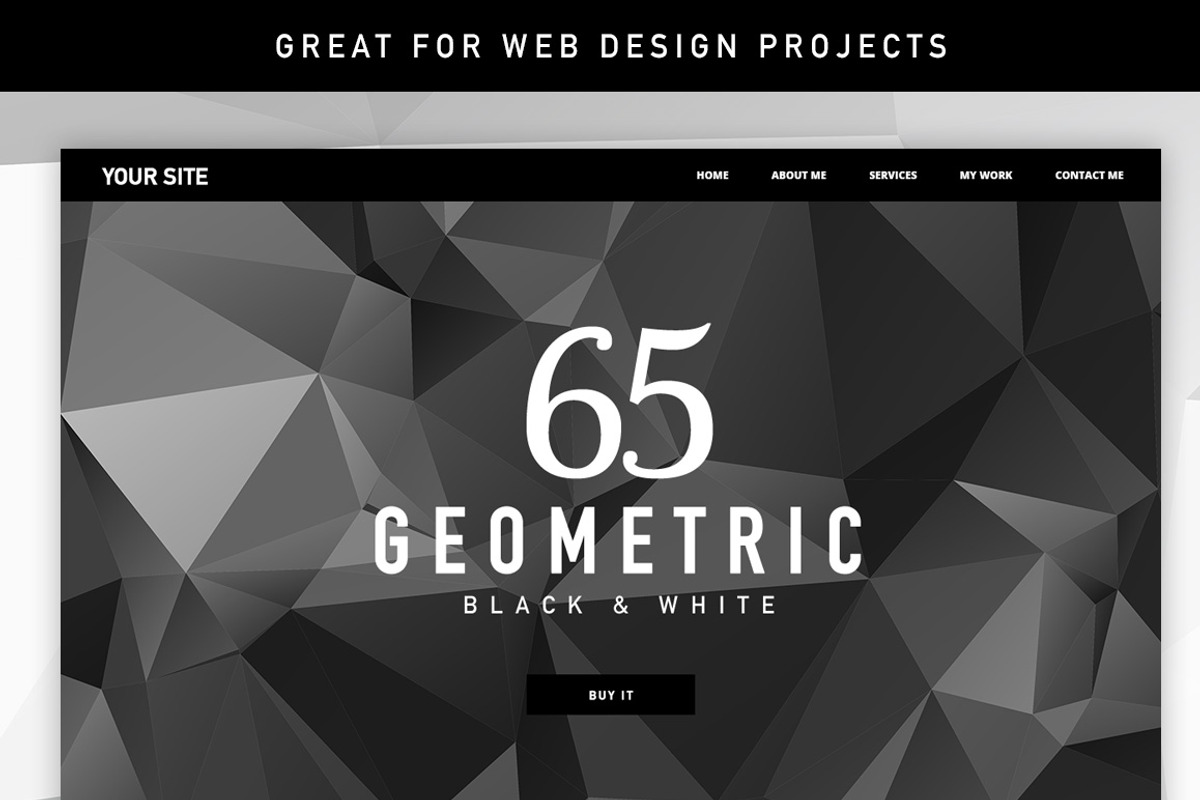 Polygon Geometric Black & White 65 preview 5