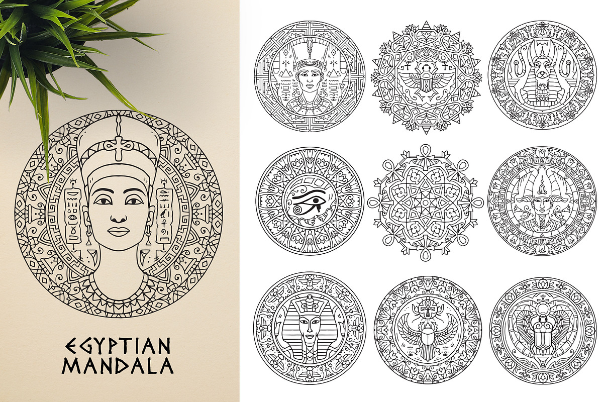 300 Vector Mandala Ornaments, a Decorative Illustration by pixaroma (Photo 12 of 49)