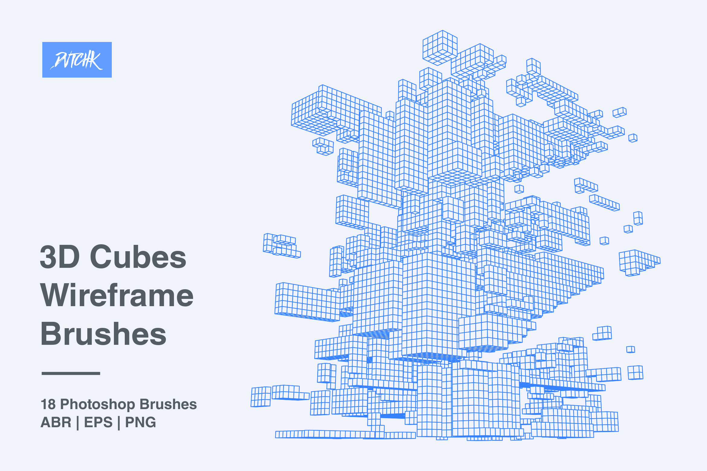 3D Cubes Wireframe Brushes, a Brush Add-On by dvtchk