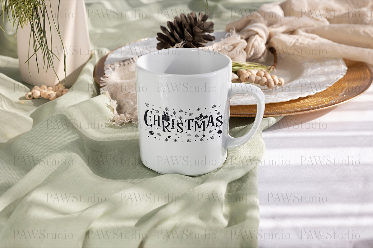 Christmas Mug Mockup Tea Cup Xmasch3, a Cups & Container Mockup by PawMockups (Photo 4 of 10)