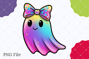 Coquette Halloween Iridescent Ghost, an Illustration by designcity5 (Thumbnail 2 of 8)