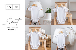 Baby Onesie Mockup PSD Set