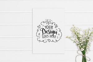 Simple A4 artwork mockup and flowers, a Print Template by Garlic Friday Design