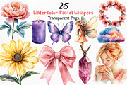 Watercolor Pastel Whispers Clipart, an Illustration by Craft Nest (Thumbnail 1 of 6)