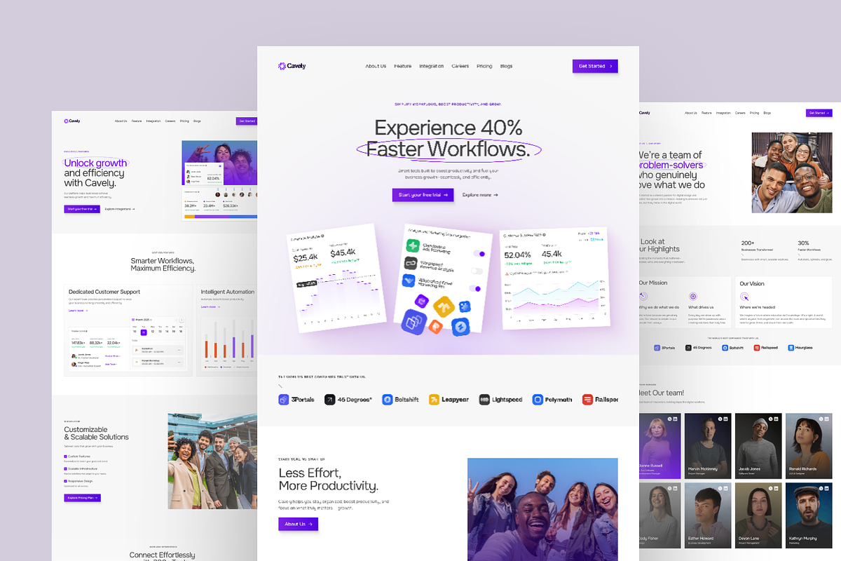 Cavely—SaaS Website Figma Template, a Templates & Theme by FlowCub Design (Photo 2 of 3)