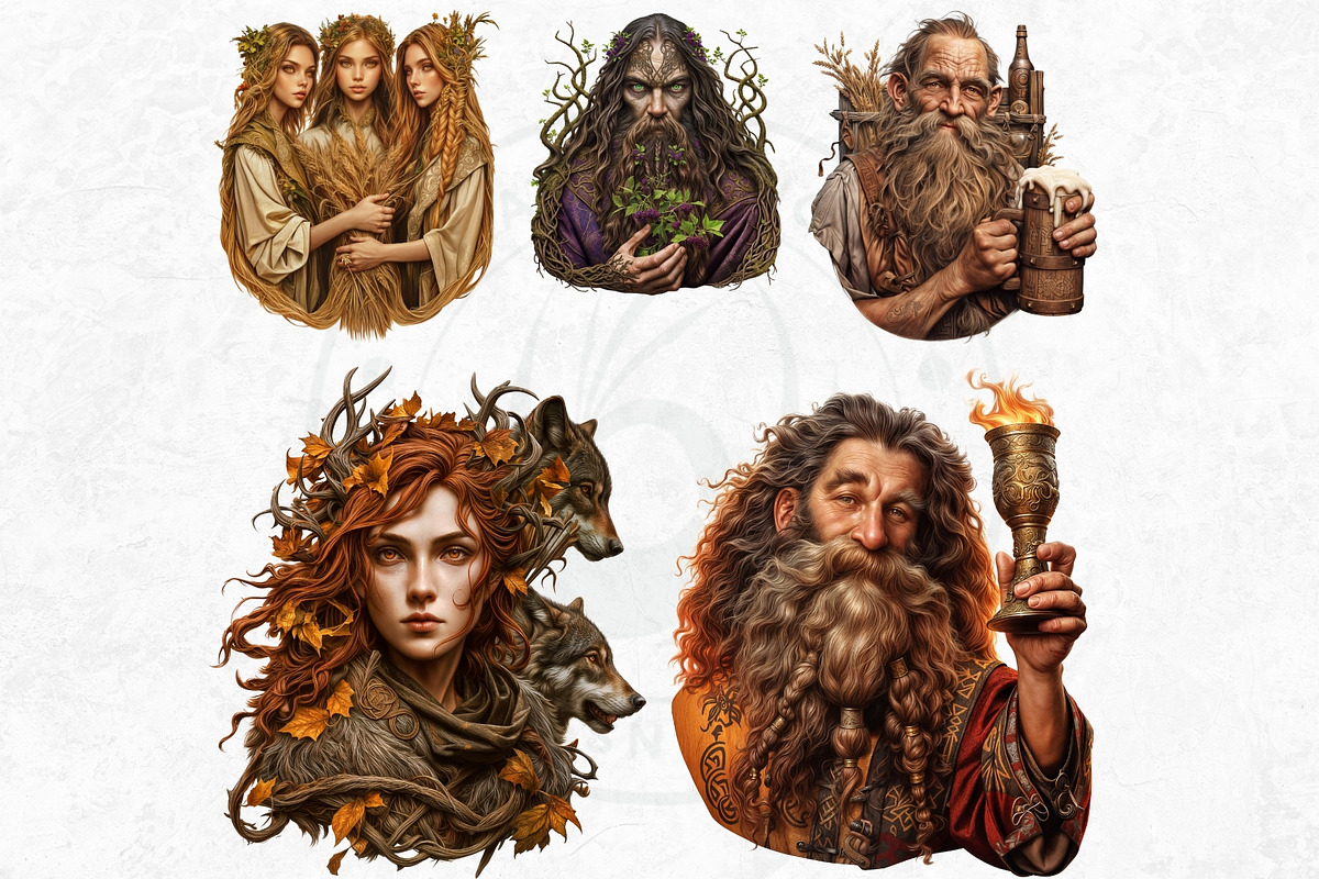 Baltic gods Pantheon clipart Set, a Person Illustration by ThatsDesignArt (Photo 9 of 10)