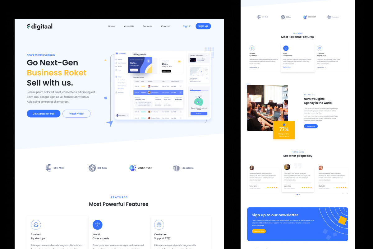 Digital Marketing Agency Figma UI, an UI Kit Template by ArtGalaxy (Photo 2 of 4)