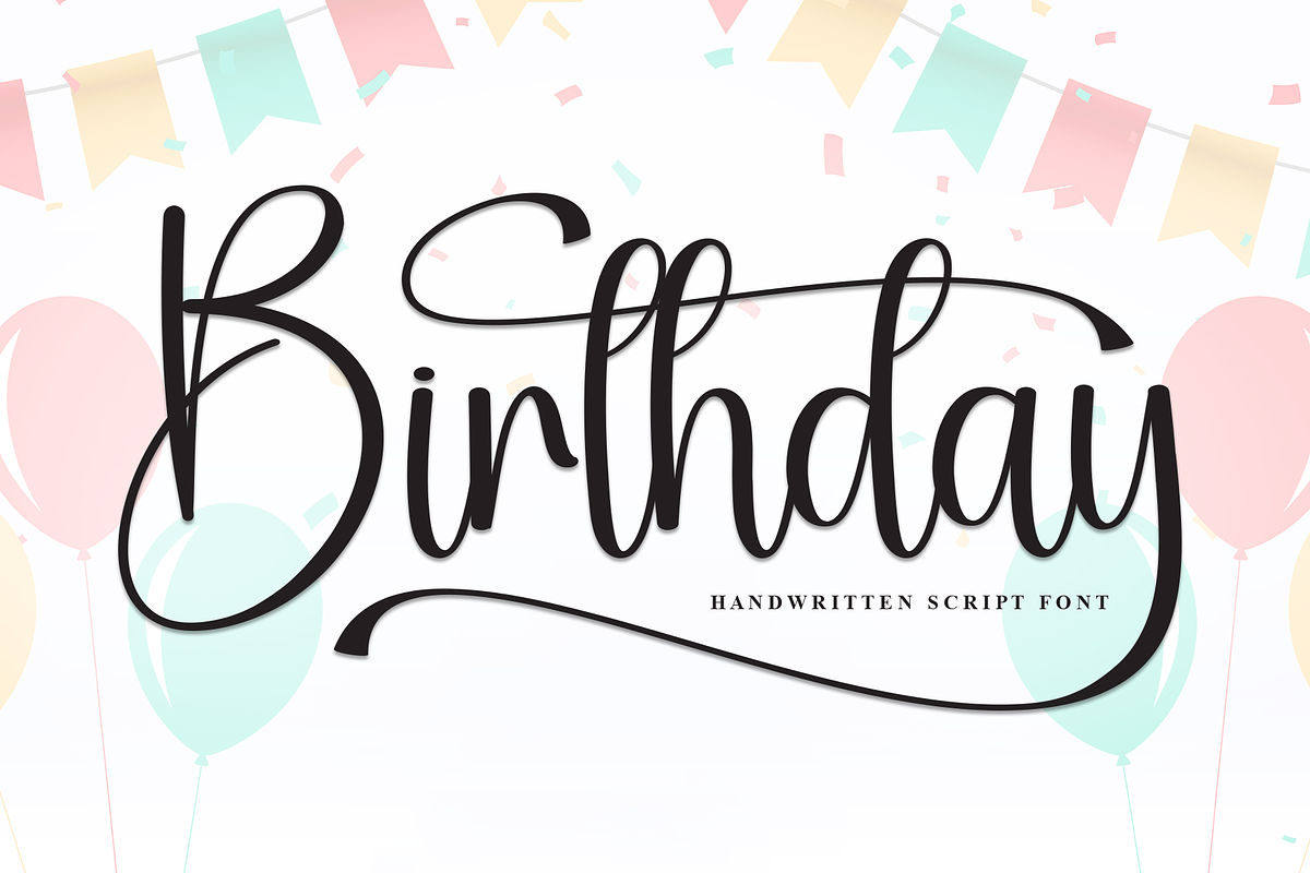Birthday | Script Font, a Handwritten Font by Scratchones (Photo 1 of 9)