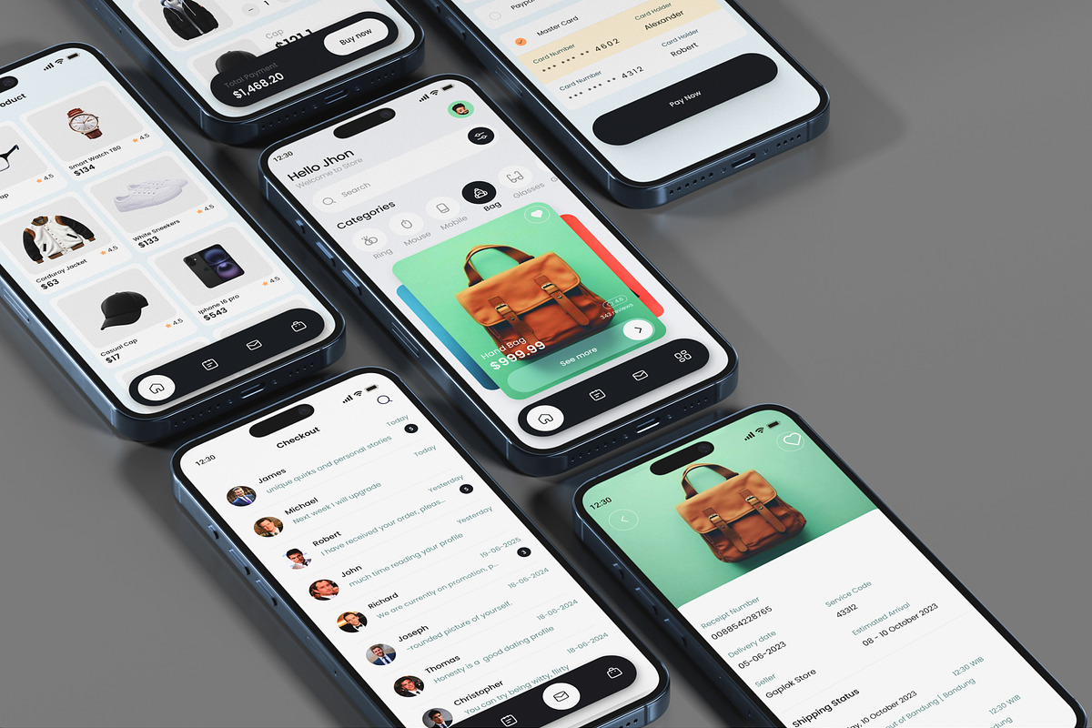 Modern Shopping Ecommerce App UI Kit, an UI Kit Template by aliakram (Photo 5 of 8)