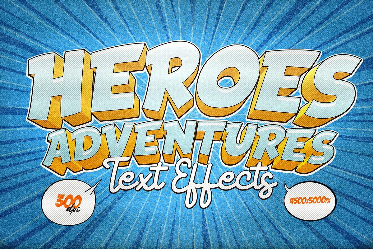Retro Comics Text Effects, a Layer Style Add-On by Andrew Skoch Design (Photo 8 of 8)