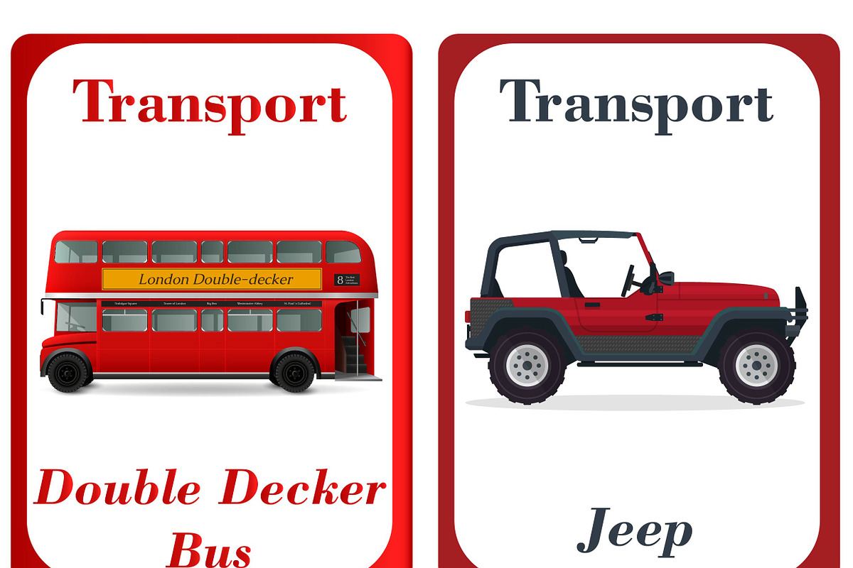 Transportation Flash Cards Kids, a Card Template by DigitalsDesigns (Photo 4 of 4)
