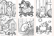 Farmyard Animals Coloring Pages, an Animal Illustration by PrintHaven Designs (Thumbnail 4 of 9)