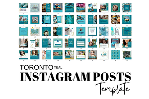 INSTAGRAM TEMPLATE - TEAL AND GOLD