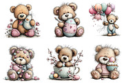 Whimsical Spring Teddy Bear Clipart, an Illustration by Dream Creation (Thumbnail 4 of 5)