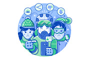 Skiing Resort Web Illustrations, a Sport Illustration by Alex Krugli (Thumbnail 14 of 15)