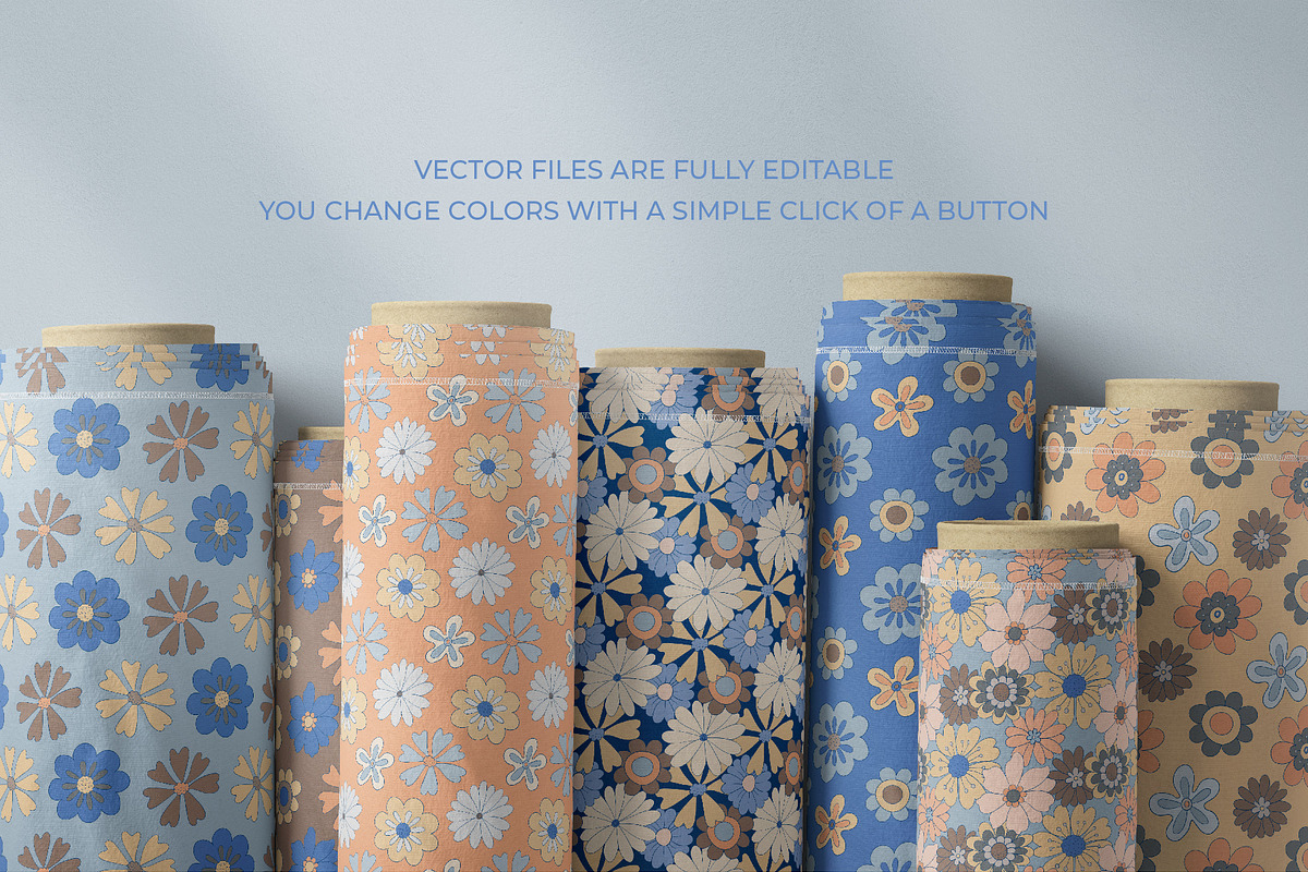 Trendy Retro Floral Patterns, a Pattern Graphic by Tiger and Flower (Photo 14 of 20)