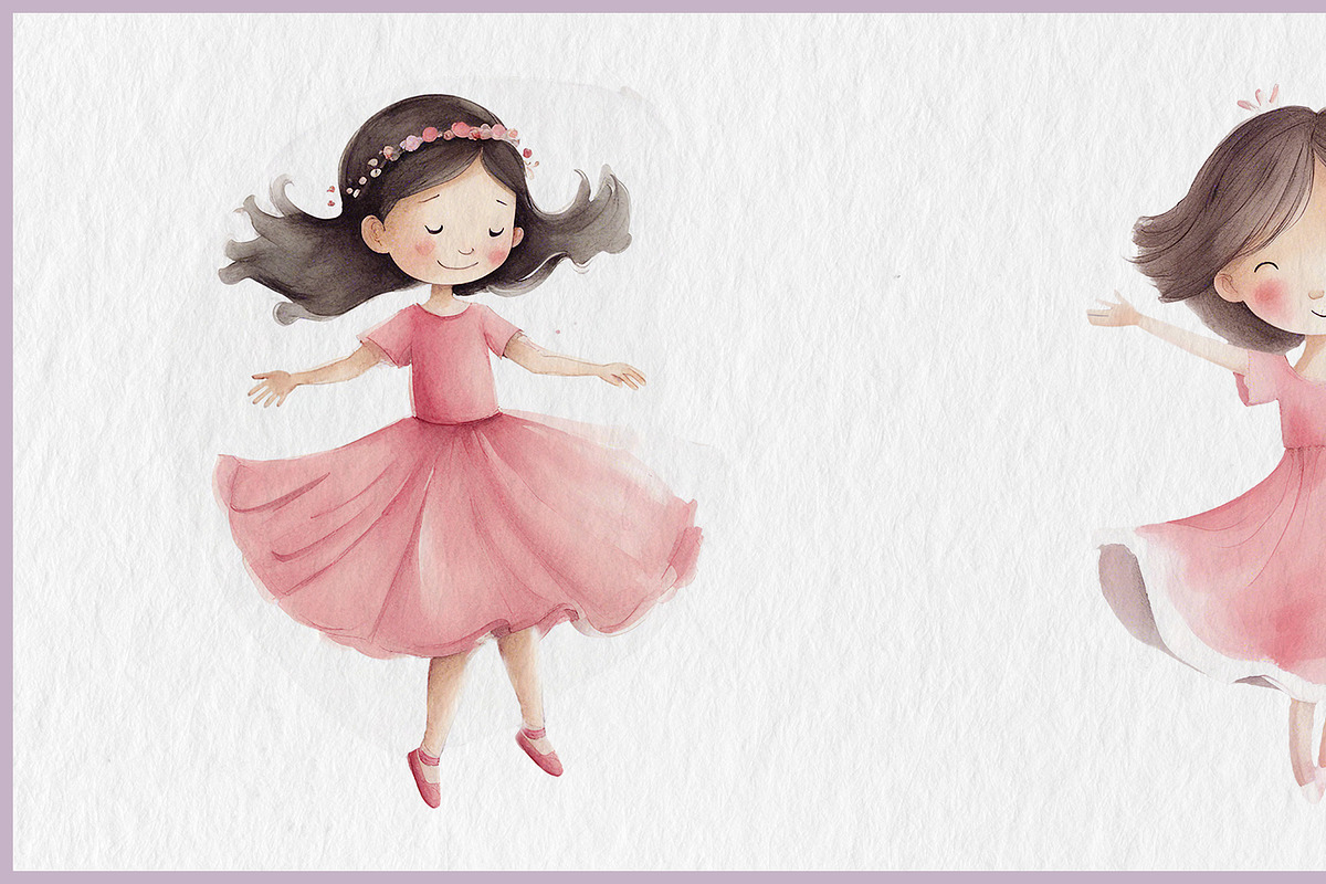 Little Pink Princess Watercolor Art, a Decorative Illustration by Digital Dreamscaping (Photo 6 of 9)