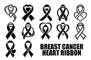 Breast Cancer Heart Ribbon SVG, a Seasonal Illustration by abu67222 (Thumbnail 1 of 13)