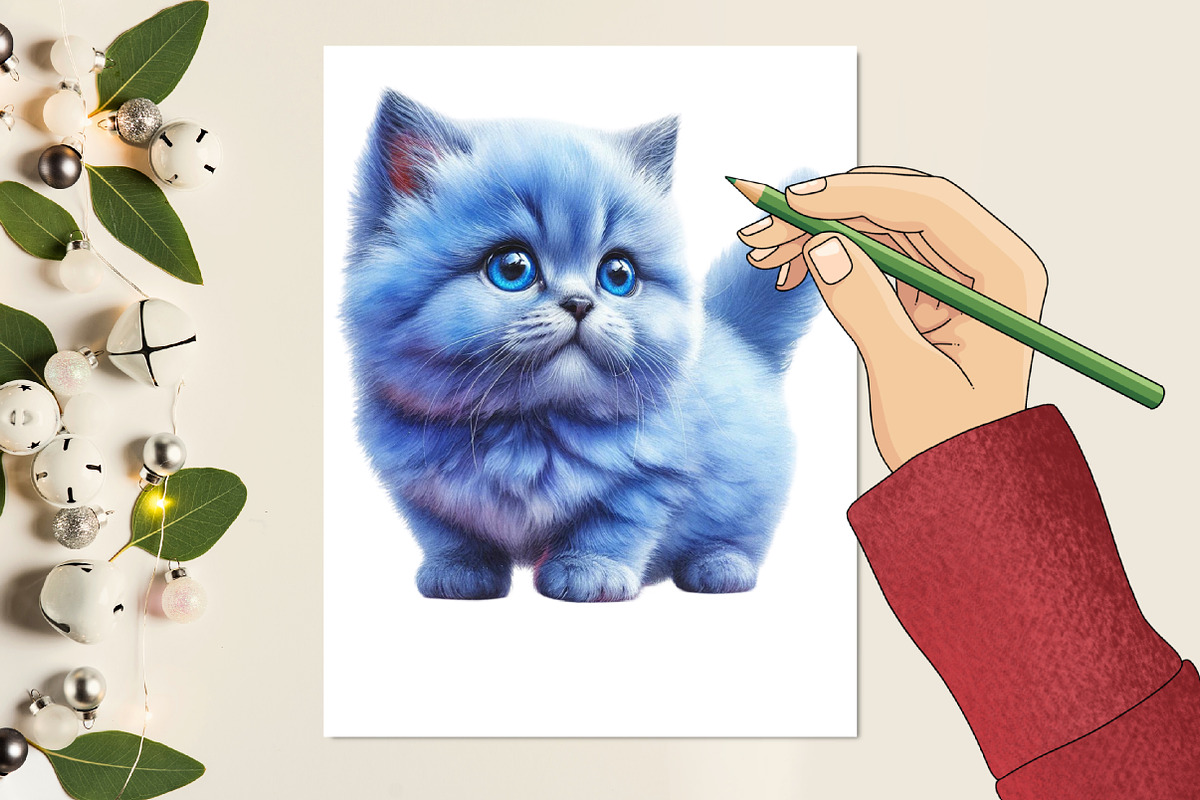 Funny blue cat clipart, an Illustration by Designworld (Photo 4 of 5)