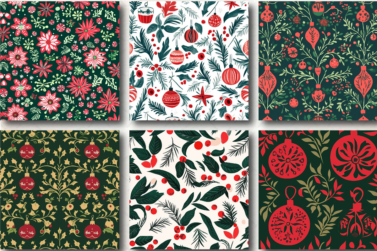 Red Green Christmas Patterns, a Pattern Graphic by DreamCafeArt (Photo 3 of 6)