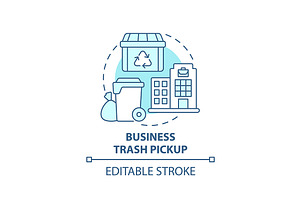 Business Trash Pickup Blue Icon