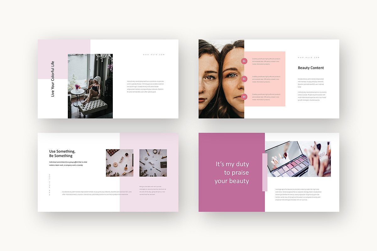 Huio : Beauty Brand Google Slides, a Presentation Template by Punkl Camp (Photo 8 of 16)