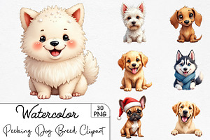 Peeking Dog Breed Clipart, an Illustration by CrexoraLab