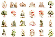 Watercolor Woodland Animals Clipart, an Illustration by Sublimation Artist (Thumbnail 2 of 7)