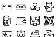 43 Minimal Everyday Payment Icon Set, an Outline Icon by adenpinkstore (Thumbnail 1 of 13)