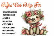Whimsical Summer Lazy Sloth Clipart, an Illustration by CreationArt (Thumbnail 2 of 7)